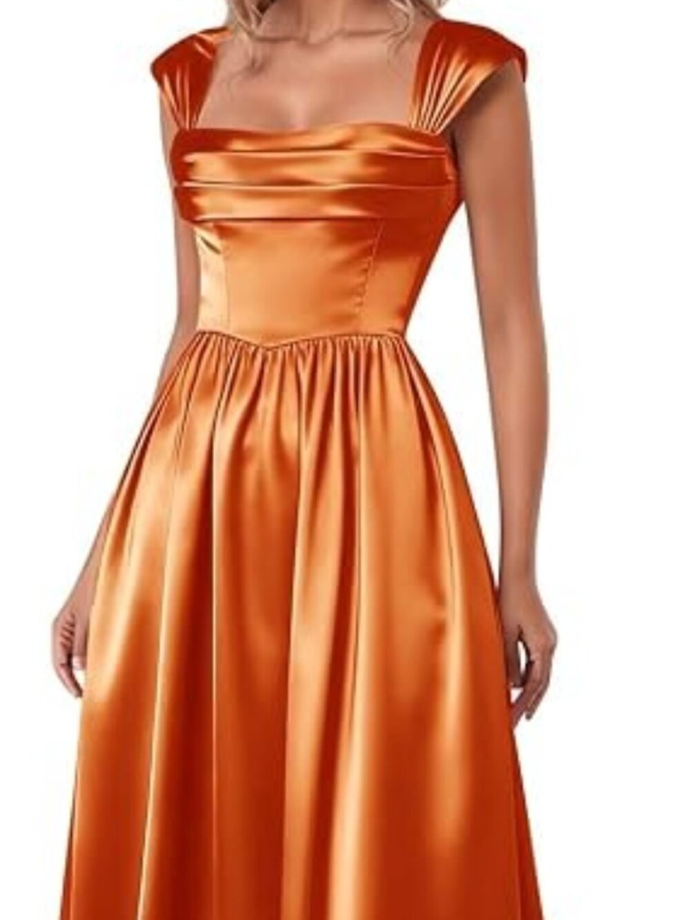 BRAND NEW Burnt Orange Satin Bridesmaid/Prom Dress - Size 14 Women's